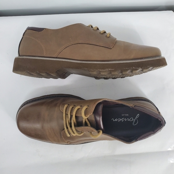 Jousen Milan Men's Oxford Shoes Size 11 Round Toe Lace Up Brown - Picture 13 of 13